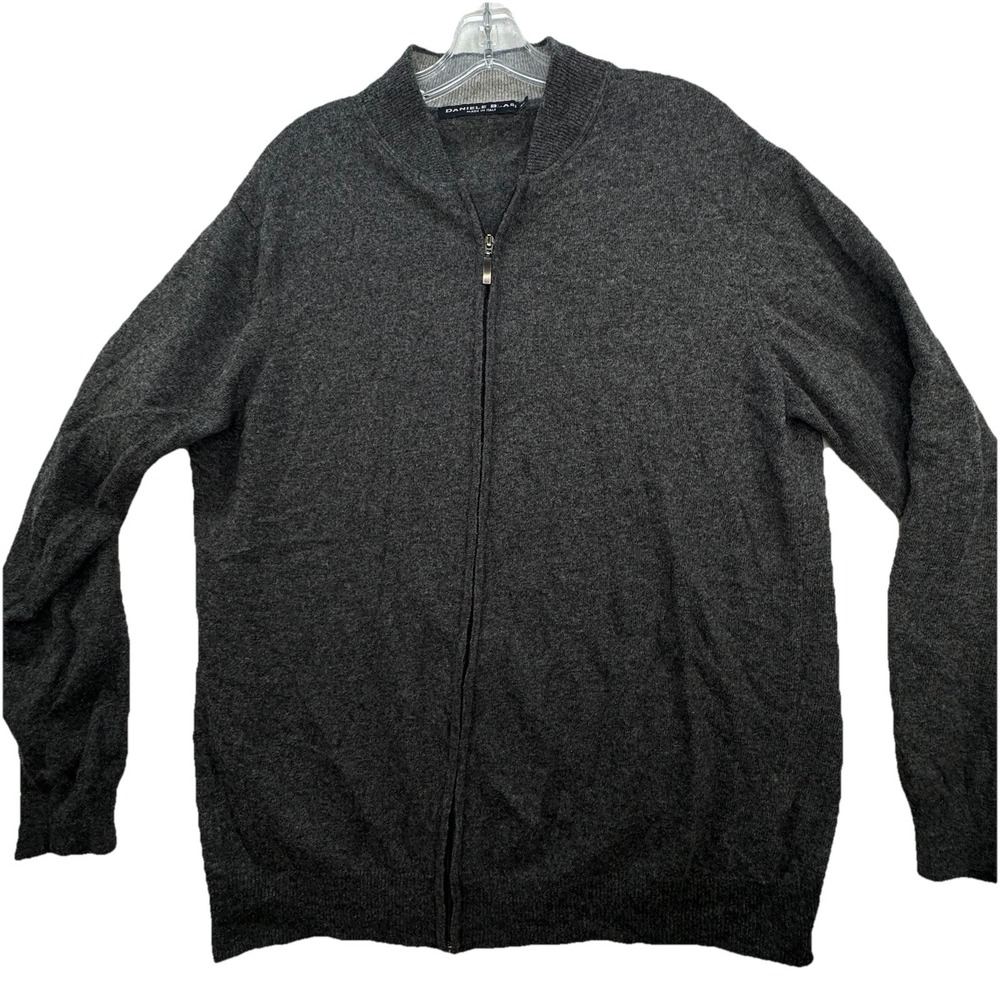 Daniele Blasi Sweater Mens Large / XL Gray Wool Blend Full Zip Made‎ in Italy